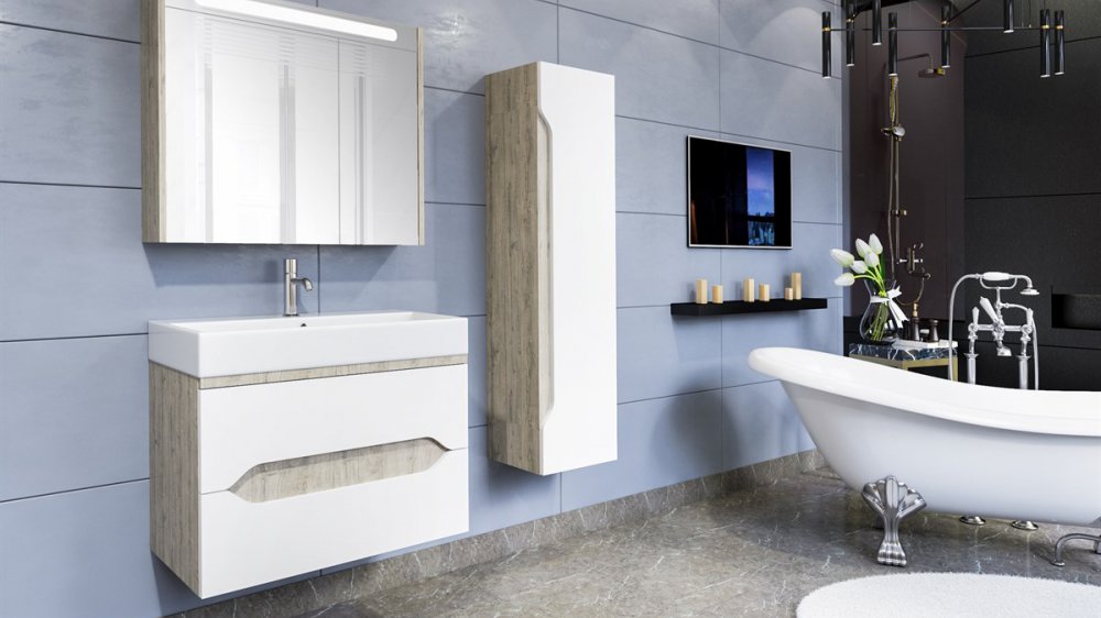 Ogledalo ormaric AQUANIL - REN 80cm